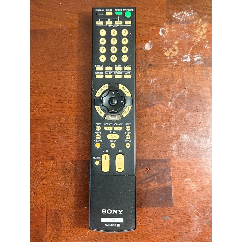 Sony RM-YD017 TV Remote Control Bravia OEM Replacement Black